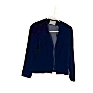 VTG 80's 90s Intuitions Black Velvet S Jacket Bolero Blazer Open Front USA